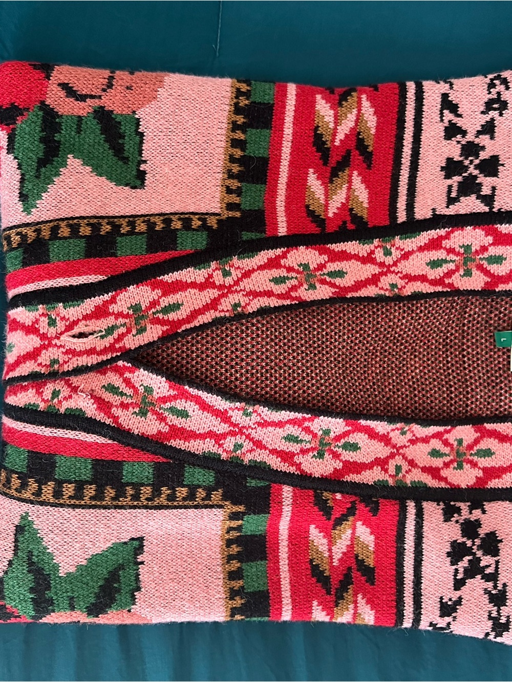 FARM Rio Pink Cardigan with Red Floral Patchwork - Picture 9 of 13